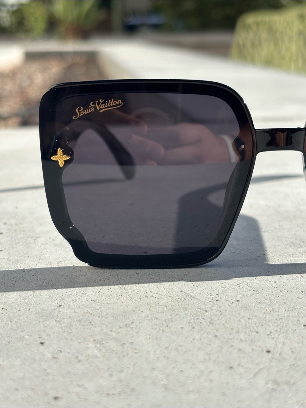 Black LV Sunglasses with Rose Gold Accent - Picture 4 of 4